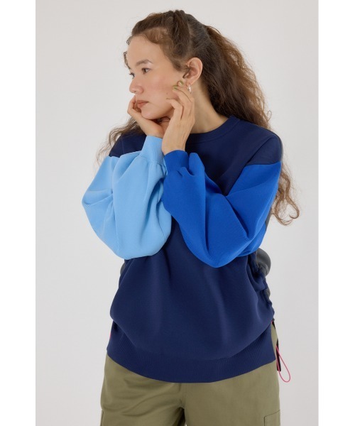 RODEO CROWNS WIDE BOWL（ロデオクラウンズワイドボウル）の「A-LIGHT SWITCHING ニット（ニット/セーター・レディース・オレンジ/ネイビー/オフホワイト・FREE）」の4枚目の写真