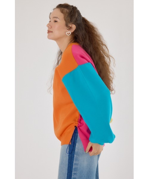 RODEO CROWNS WIDE BOWL（ロデオクラウンズワイドボウル）の「A-LIGHT SWITCHING ニット（ニット/セーター・レディース・オレンジ/ネイビー/オフホワイト・FREE）」の10枚目の写真