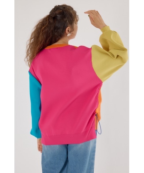 RODEO CROWNS WIDE BOWL（ロデオクラウンズワイドボウル）の「A-LIGHT SWITCHING ニット（ニット/セーター・レディース・オレンジ/ネイビー/オフホワイト・FREE）」の11枚目の写真