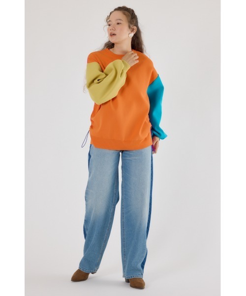 RODEO CROWNS WIDE BOWL（ロデオクラウンズワイドボウル）の「A-LIGHT SWITCHING ニット（ニット/セーター・レディース・オレンジ/ネイビー/オフホワイト・FREE）」の12枚目の写真