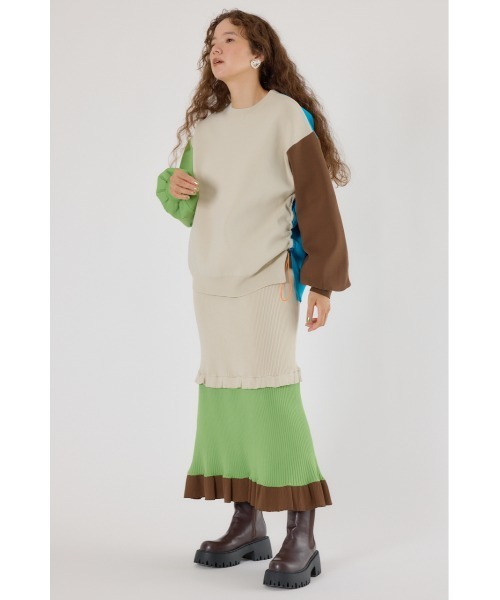 RODEO CROWNS WIDE BOWL（ロデオクラウンズワイドボウル）の「A-LIGHT SWITCHING ニット（ニット/セーター・レディース・オレンジ/ネイビー/オフホワイト・FREE）」の16枚目の写真