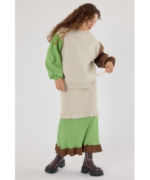 RODEO CROWNS WIDE BOWL（ロデオクラウンズワイドボウル）の「A-LIGHT SWITCHING ニット（ニット/セーター・レディース・オレンジ/ネイビー/オフホワイト・FREE）」の17枚目の写真