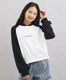 PINK-latte（ピンクラテ）の「ラグランラインストーンパーカ（パーカー）」