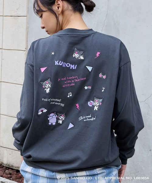 sanrio(サンリオ)の「【Sanrio characters/サンリオキャラクターズ】別注 ワンポイント刺繍 アソートプリント オーバーサイズ長袖Tシャツ(Tシャツ/カットソー・レディース・ホワイト系/オフホワイト/ホワイト系2/ブラック系/スミクロ・L/M)」の5枚目の写真