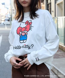 sanrio（サンリオ）の「【Sanrio characters/サンリオキャラクターズ】別注 ワンポイント刺繍 アソートプリント オーバーサイズ長袖Tシャツ（Tシャツ/カットソー）」