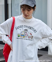 sanrio（サンリオ）の「【Sanrio characters/サンリオキャラクターズ】別注 ワンポイント刺繍 アソートプリント オーバーサイズ長袖Tシャツ（Tシャツ/カットソー）」