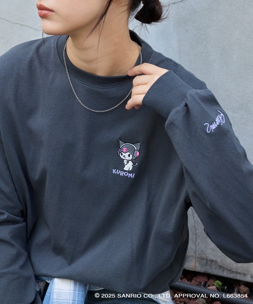 sanrio(サンリオ)の「【Sanrio characters/サンリオキャラクターズ】別注 ワンポイント刺繍 アソートプリント オーバーサイズ長袖Tシャツ(Tシャツ/カットソー・レディース・ホワイト系/オフホワイト/ホワイト系2/ブラック系/スミクロ・L/M)」の6枚目の写真