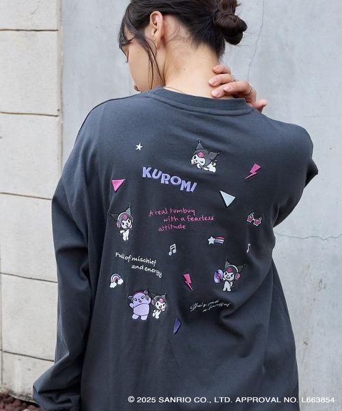 sanrio(サンリオ)の「【Sanrio characters/サンリオキャラクターズ】別注 ワンポイント刺繍 アソートプリント オーバーサイズ長袖Tシャツ(Tシャツ/カットソー・レディース・ホワイト系/オフホワイト/ホワイト系2/ブラック系/スミクロ・L/M)」の9枚目の写真