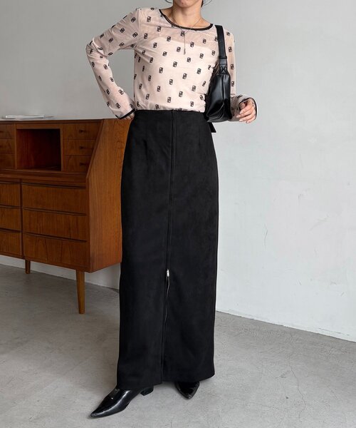 CAPRICIEUX LE’MAGE スカート スエードジップスカート CAPRICIEUX LE'MAGE｜スエードジップスカート | Rakuten Fashion(楽天