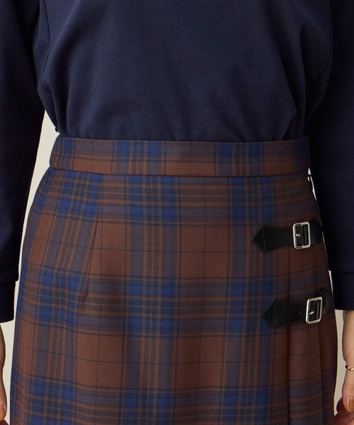 DECOY SINCE 1981（デコイシンスイチキュウハチイチ）の「タータンチェックスカート【ウエストゴム】（スカート・レディース・ネイビー/ブラウン・64/67/70）」の13枚目の写真