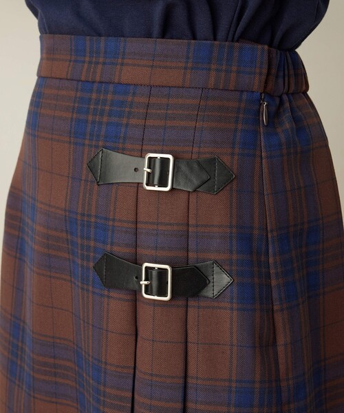 DECOY SINCE 1981（デコイシンスイチキュウハチイチ）の「タータンチェックスカート【ウエストゴム】（スカート・レディース・ネイビー/ブラウン・64/67/70）」の15枚目の写真