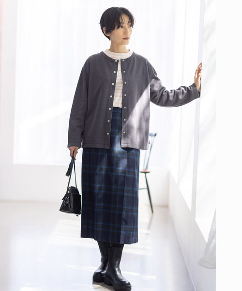 DECOY SINCE 1981（デコイシンスイチキュウハチイチ）の「タータンチェックスカート【ウエストゴム】（スカート・レディース・ネイビー/ブラウン・64/67/70）」の18枚目の写真