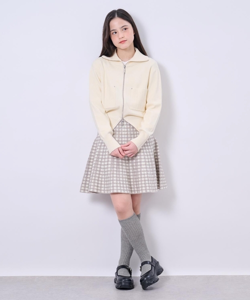 セール】【AMI】ダブルジップニットカーデ×チェックマーメイドスカート