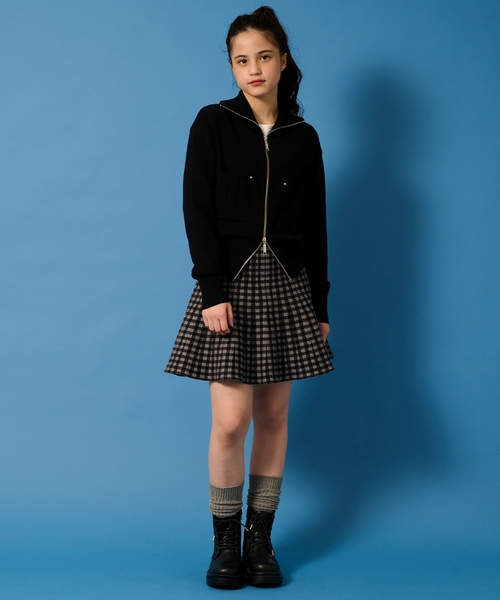 セール】【AMI】ダブルジップニットカーデ×チェックマーメイドスカート