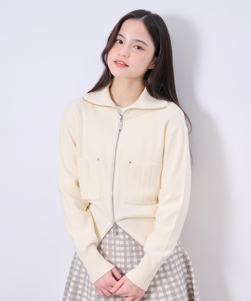 セール】【AMI】ダブルジップニットカーデ×チェックマーメイドスカート