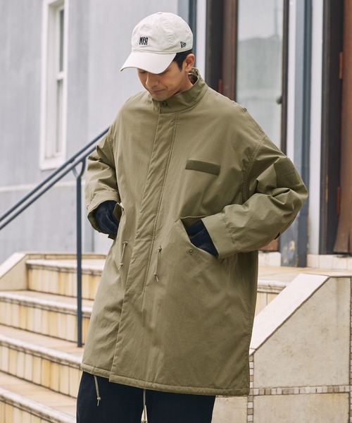 撥水ストレッチナイロン スタンドカラー 中綿モッズコート【THE CRAFT