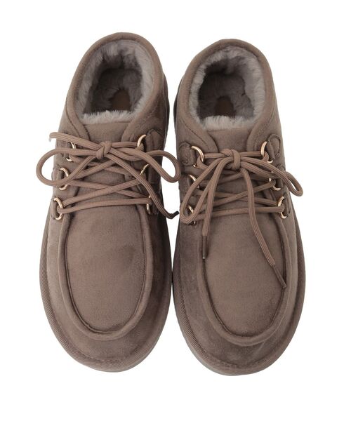 Green　Parks（グリーンパークス）の「RUPIS.レースアップファーモカシューズ（ブーツ・レディース・ブラック/モカ・M/L）」の5枚目の写真