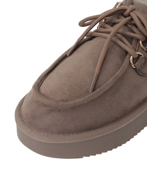 Green　Parks（グリーンパークス）の「RUPIS.レースアップファーモカシューズ（ブーツ・レディース・ブラック/モカ・M/L）」の10枚目の写真