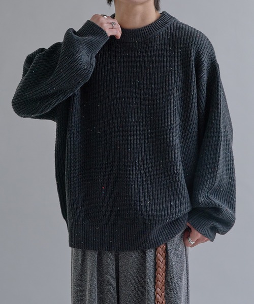 カラーネップ畔編みルーズニット（ニット/セーター）｜epnok