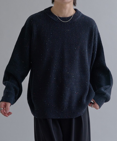 カラーネップ畔編みルーズニット（ニット/セーター）｜epnok