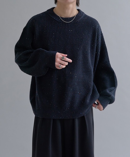 カラーネップ畔編みルーズニット（ニット/セーター）｜epnok