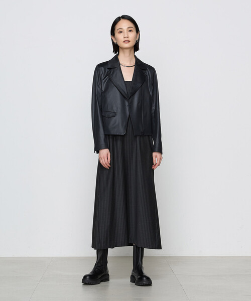 COMME CA(コムサ)の「【ブライトリーセットアップ/セットアップ対応】マニッシュストライプ ワンピース(ワンピース・レディース・チャコール・11号/9号)」の6枚目の写真