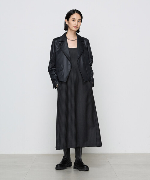 COMME CA(コムサ)の「【ブライトリーセットアップ/セットアップ対応】マニッシュストライプ ワンピース(ワンピース・レディース・チャコール・11号/9号)」の8枚目の写真