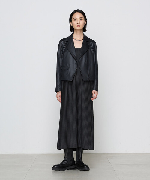 COMME CA(コムサ)の「【ブライトリーセットアップ/セットアップ対応】マニッシュストライプ ワンピース(ワンピース・レディース・チャコール・11号/9号)」の9枚目の写真