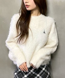 ALAND | 【UNISEX】ALAND／Aロゴシャギークルーネックプルオーバー(ニット/セーター)