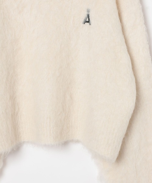 ALAND（エーランド）の「【UNISEX】ALAND／Aロゴシャギークルーネックプルオーバー（ニット/セーター・レディース・ライトブルー/アイボリー/グレー・SMALL/LARGE）」の8枚目の写真
