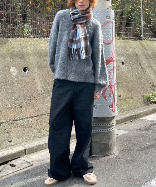 ALAND（エーランド）の「【UNISEX】ALAND／Aロゴシャギークルーネックプルオーバー（ニット/セーター・レディース・ライトブルー/アイボリー/グレー・SMALL/LARGE）」の21枚目の写真