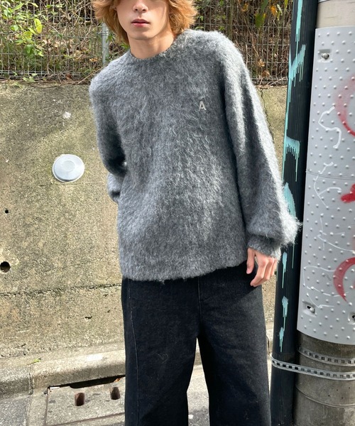 ALAND（エーランド）の「【UNISEX】ALAND／Aロゴシャギークルーネックプルオーバー（ニット/セーター・レディース・ライトブルー/アイボリー/グレー・SMALL/LARGE）」の20枚目の写真