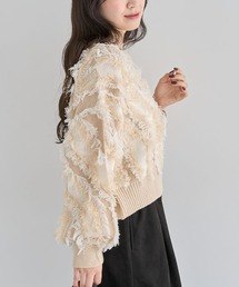 ELENCARE DUE（エレンカーレデュエ）の「・ELENCARE DUE フリンジジャカードニット（ニット/セーター）」