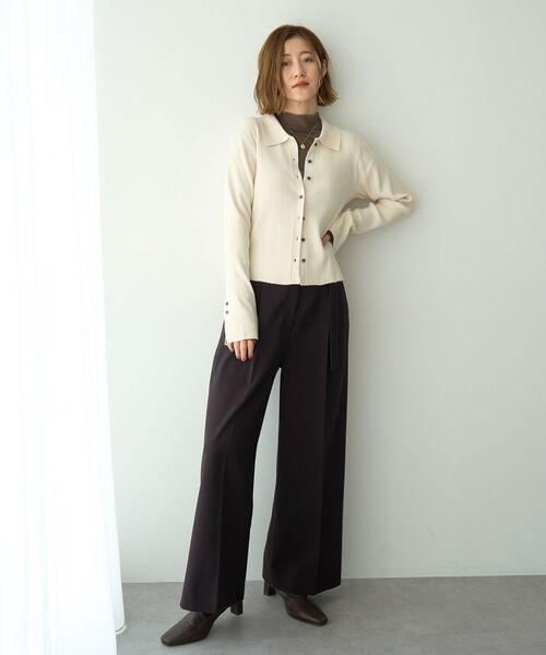 YECCA VECCA（イェッカヴェッカ）の「襟付きニットカーディガン（カーディガン/ボレロ・レディース・ネイビー/レッド/サックスブルー/アイボリー・FREE）」の20枚目の写真