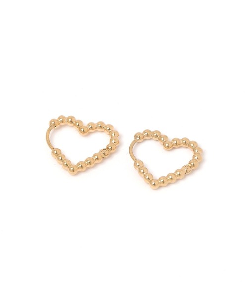 niko and...（ニコアンド）の「ステンレスつぶつぶハートピアス（ピアス（両耳用）・レディース・グレー/イエロー・0）」の2枚目の写真