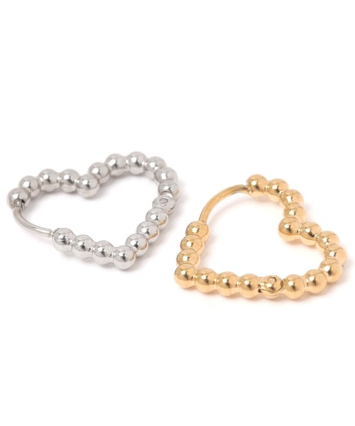 niko and...（ニコアンド）の「ステンレスつぶつぶハートピアス（ピアス（両耳用）・レディース・グレー/イエロー・0）」の4枚目の写真