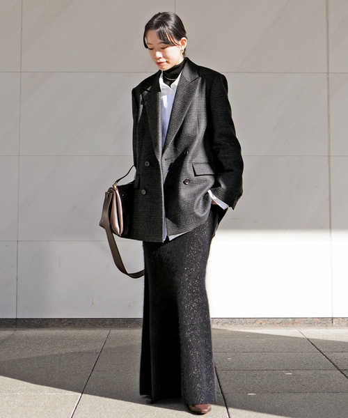 AP STUDIO(エーピーストゥディオ)の「フォックスブレンドラメスカート(スカート・レディース・チャコールグレー/ブラック・38/36)」の6枚目の写真