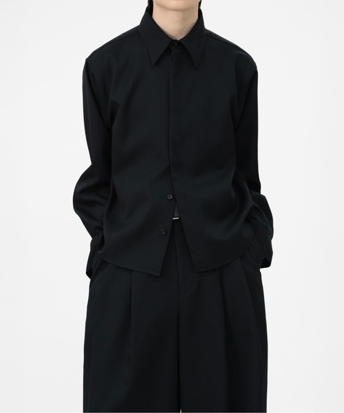 LAPIIS(ラピス)の「HEAVY WOOL GABARDINE SHORT SHIRT JACKET(シャツ/ブラウス・メンズ・ブラック/チャコールグレー・MEDIUM/LARGE)」の10枚目の写真