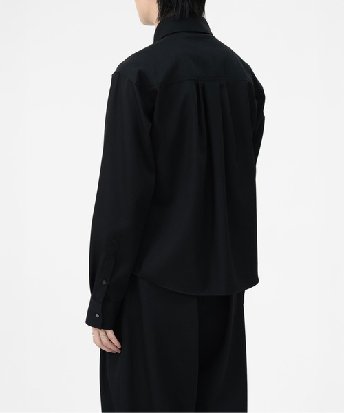 LAPIIS(ラピス)の「HEAVY WOOL GABARDINE SHORT SHIRT JACKET(シャツ/ブラウス・メンズ・ブラック/チャコールグレー・MEDIUM/LARGE)」の11枚目の写真