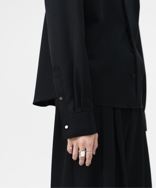 LAPIIS(ラピス)の「HEAVY WOOL GABARDINE SHORT SHIRT JACKET(シャツ/ブラウス・メンズ・ブラック/チャコールグレー・MEDIUM/LARGE)」の13枚目の写真