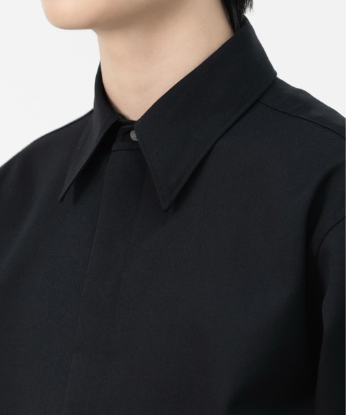 LAPIIS(ラピス)の「HEAVY WOOL GABARDINE SHORT SHIRT JACKET(シャツ/ブラウス・メンズ・ブラック/チャコールグレー・MEDIUM/LARGE)」の12枚目の写真