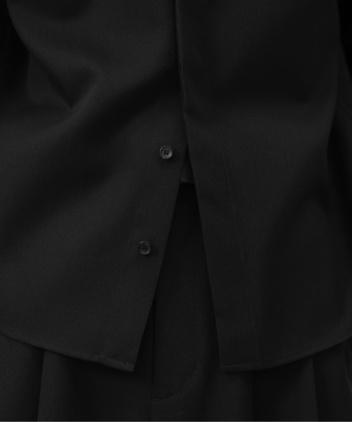LAPIIS(ラピス)の「HEAVY WOOL GABARDINE SHORT SHIRT JACKET(シャツ/ブラウス・メンズ・ブラック/チャコールグレー・MEDIUM/LARGE)」の16枚目の写真