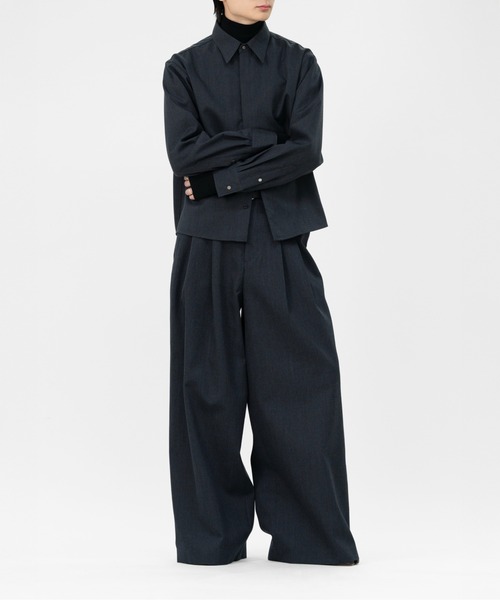 LAPIIS(ラピス)の「HEAVY WOOL GABARDINE SHORT SHIRT JACKET(シャツ/ブラウス・メンズ・ブラック/チャコールグレー・MEDIUM/LARGE)」の21枚目の写真