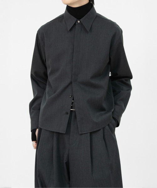 LAPIIS(ラピス)の「HEAVY WOOL GABARDINE SHORT SHIRT JACKET(シャツ/ブラウス・メンズ・ブラック/チャコールグレー・MEDIUM/LARGE)」の22枚目の写真