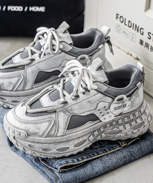 WESTBOY(ウエストボーイ)の「厚底 ボリューム メッシュスニーカー WO25W3SH04【WB ORIGINALS】【2025AW】(スニーカー・メンズ・グレー/ブラック・43/42/41/44)」の3枚目の写真