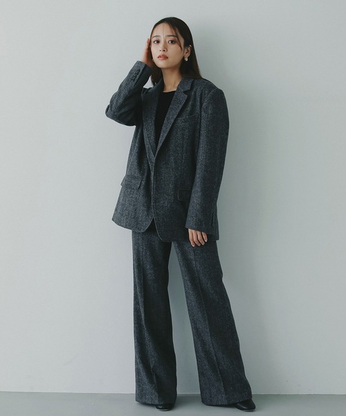 AJUGA.（アジュガ）の「ヘリンボーンウールツイードワイドパンツ（その他パンツ・レディース・キャメル/グレー・S/M）」の14枚目の写真