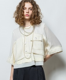 AULA AILA | 3ファブリックコンビネーションプルオーバー(シャツ/ブラウス)