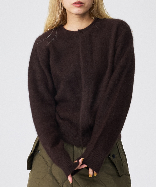 Rouge vif la cle（ルージュヴィフラクレ）の「【Le Melange/ル・メランジュ】前後2WAY クルーネックカーディガン（ニット/セーター・レディース・アイボリー/ピンク/レッド/ブラウン・フリー）」の3枚目の写真