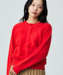 Rouge vif la cle | 【Le Melange/ル・メランジュ】前後2WAY クルーネックカーディガン(ニット/セーター)