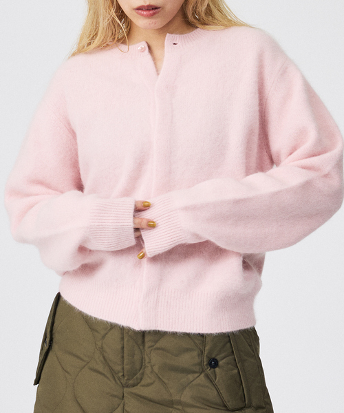 Rouge vif la cle（ルージュヴィフラクレ）の「【Le Melange/ル・メランジュ】前後2WAY クルーネックカーディガン（ニット/セーター・レディース・アイボリー/ピンク/レッド/ブラウン・フリー）」の4枚目の写真